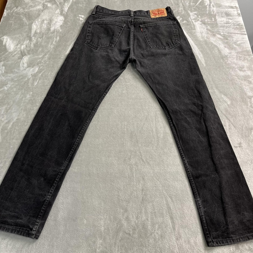 Levi's 505 Jeans Mens 32x34 Black Charcoal Wash Regular Fit Denim Pants 5 Pocket